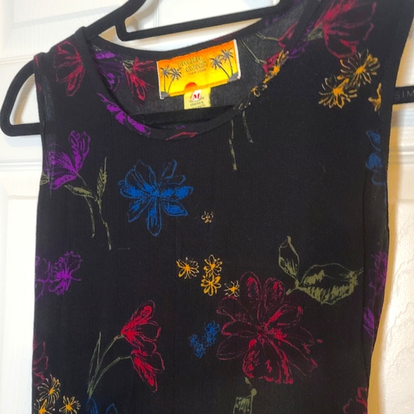 Pacific Coast Dresses & Skirts - Pacific Coast Vintage Rayon Black Floral Maxi Dress